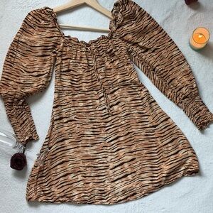 Animal Print Long Sleeve Dress